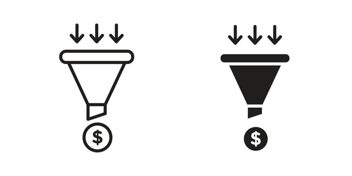 Sales funnel icon suitable symbol. Simple stock illustration stock