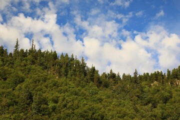 Scenic mountain landscape over Juneau Alaska