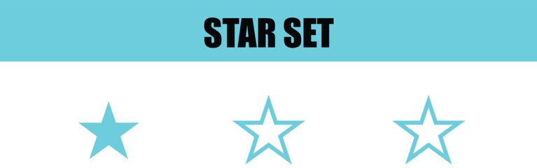 Fototapeta premium Star icon set. Includes 3 stars. Created in simple style with blue color