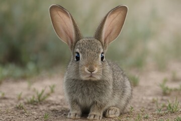 Adorable rabbit in natural habitat.