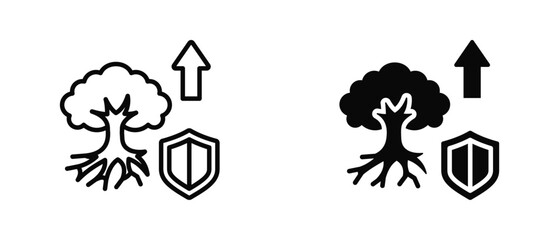 Obraz premium Secure Growth icon set with style outline and solid. vector simple elements for design and presentation.