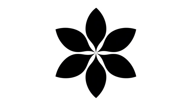 A minimalist flower design with six symmetrical petals