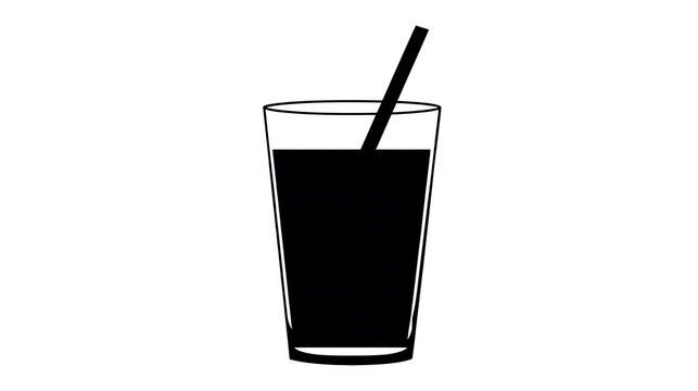 Silhouette of a refreshing beverage in a tall glass, complete with a straw