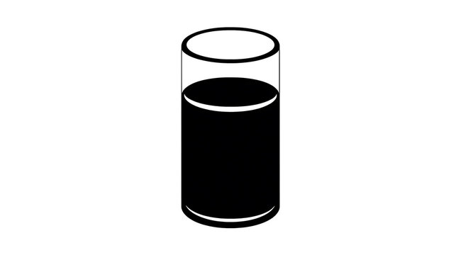 A minimalistic view of a dark beverage in a glass. The drink is a deep, solid color. The glass is clear. 
