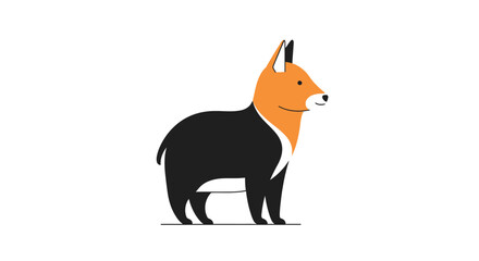 Obraz premium Simple illustration of a dog with orange head and black body.