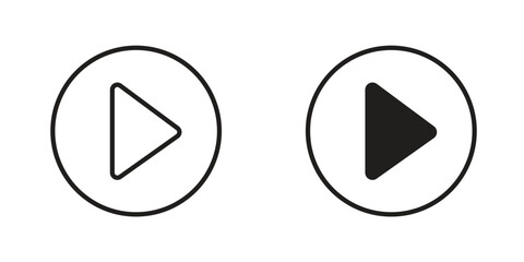 Play icon suitable design silhouette and line art style on white background