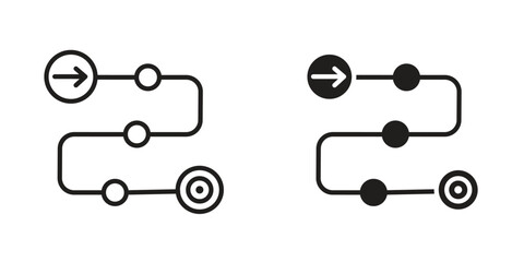 Roadmap icon suitable design silhouette and line art style on white background © Lohan