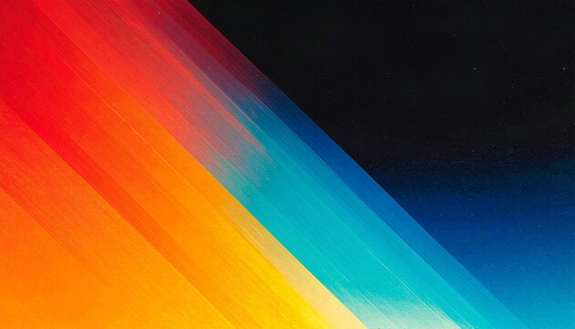 Abstrakte Farbverl&auml;ufe von Rot &uuml;ber Orange und Gelb bis hin zu Blau und Schwarz, dynamische Linien.