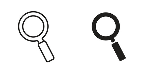 Search icon suitable design silhouette and line art style on white background