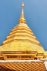 Golden pagoda wat Phra That Doi Suthep chiangmai Thailand