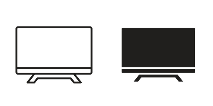 smart Television icon suitable design silhouette and line art style on white background