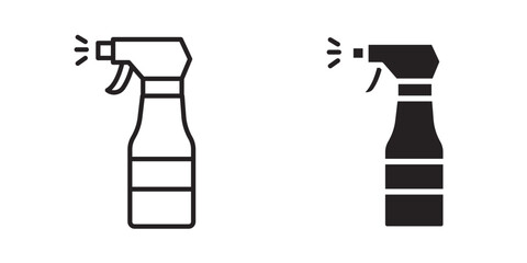 Spray bottle icon suitable design silhouette and line art style on white background