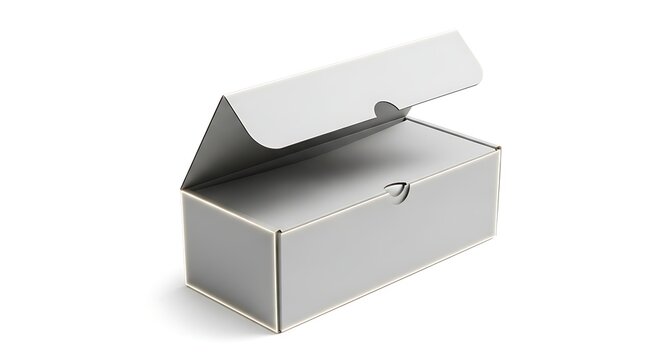 Open blank white cardboard mailer box mockup for shipping and branding