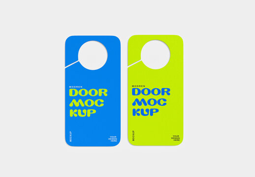 Door Knob Hanger Tag Mockup PSD