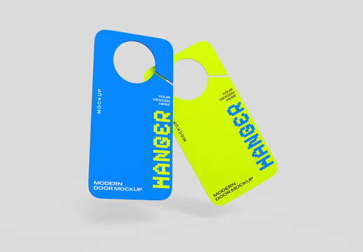 Two Door Handle Hangers Tag Mockup Set