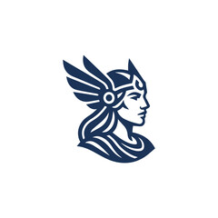 Modern Valkyrie Goddess Logo
