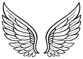 Obraz premium Stylized Angel Wings Illustration Graphic Design Element