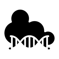DNA Data Cloud Vector Glyph Icon Design