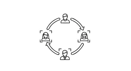 Obraz premium Circular diagram illustrating team collaboration and communication flow.