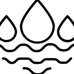 wave icon with water droplets