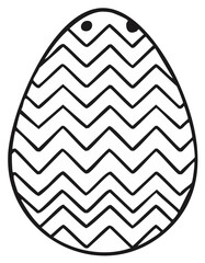 Whimsical Easter Egg Outline with Chevron Pattern and Simple Eyes