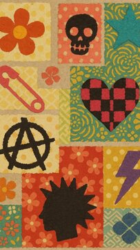 Vibrant punk-inspired pattern