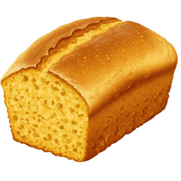 Slice of golden cornbread delicious detail isolated on white background