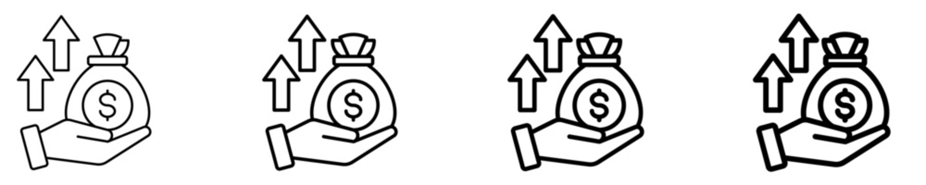 Base Salary  Icon Set Different Style Collection