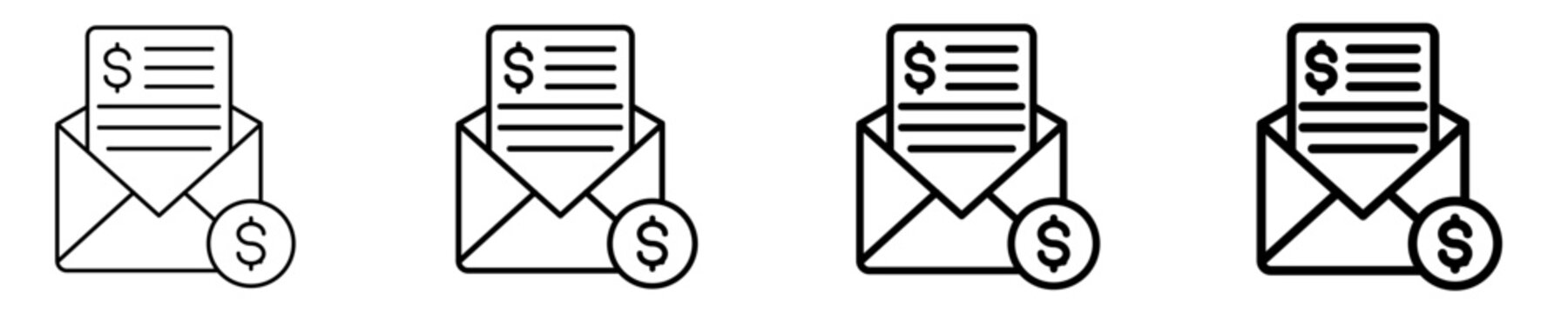 Payslip  Icon Set Different Style Collection
