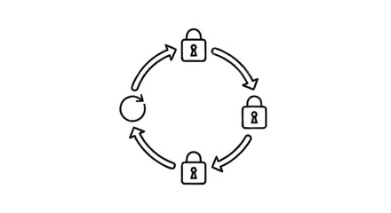 Obraz premium Circular Diagram Illustrating Secure Data Flow and Protection.