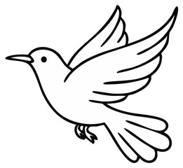 Obraz premium Simple line art drawing of a bird in flight