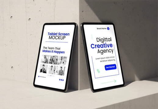 Dual Tablet Screen Mockup