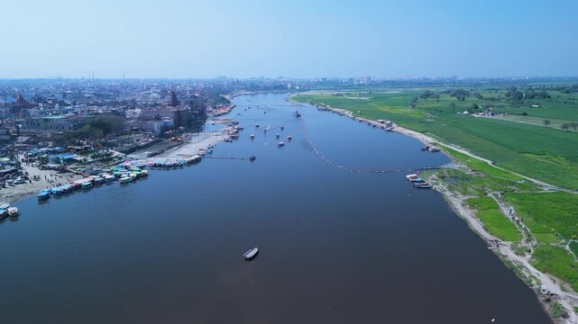 Vrindavan Drone Shots Temples and Yamuna Ghat