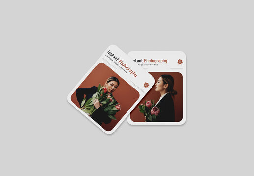 Modern Square Instant Photo Card Mockup for Photography