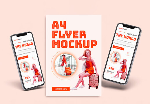 Modern Marketing Flyer with Mobile Screen Mockup