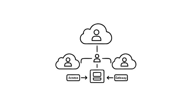 Cloud Computing Network Diagram with User Connections.