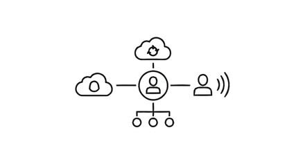 Cloud Computing Network Diagram with User Connections.
