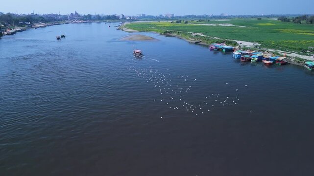 Vrindavan Drone Shots Temples and Yamuna Ghat