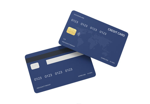 Front and Back Credit Card Mockup Template