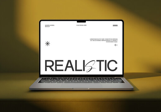 Realistic Laptop Screen Mockup for Website Presentation