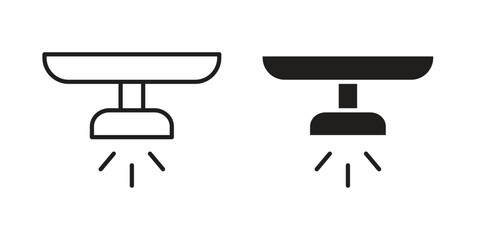 Fire sprinkler system icon in black solid style. linear symbol. © Haider