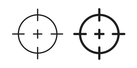 Focus icon in black solid style. linear symbol.
