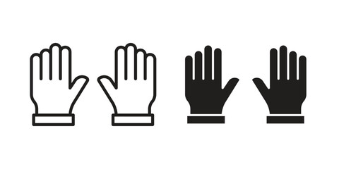 Obraz premium Gloves icon in black solid style. linear symbol.