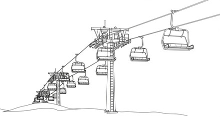 Gondola Lift Cable Car System Illustration. © Sri