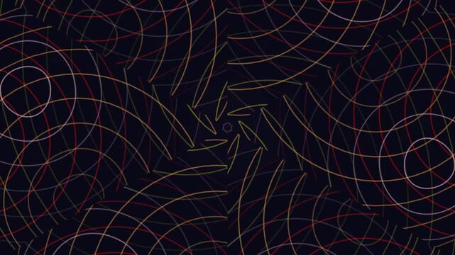 Abstract Geometric Line Ripple with Mandala Symmetry Motion