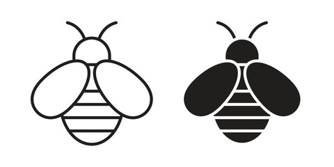 Ladybug icon in black solid style. linear symbol. © Haider