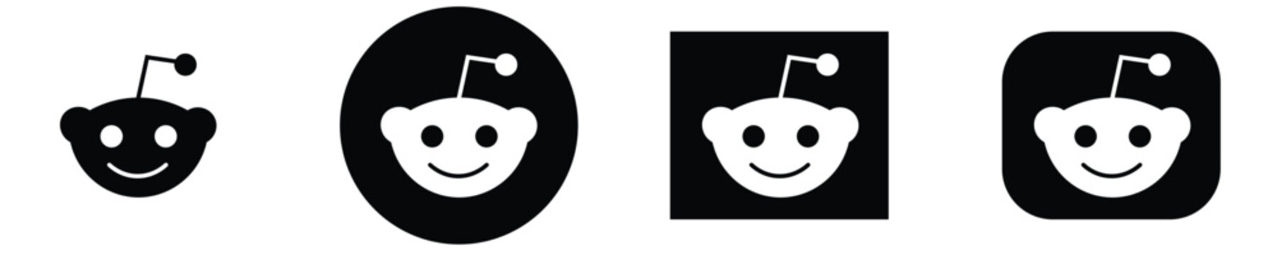 Reddit logo icon outline and solid style, modern social media UI UX design, editorial use only vector symbol