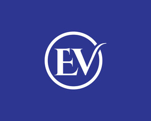 EV Logo Design. EV