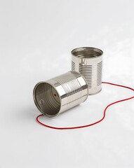 Tin Can Telephone with String &ndash; Communication, Connection