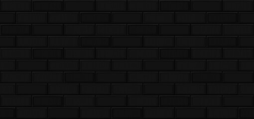 Seamless comic style texture of dark black brick wall. Detailed pattern. Modern backdrop abstract. Vector illustration